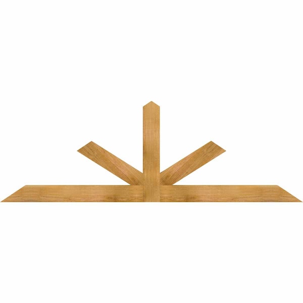 Ekena Millwork Saratoga Rough Sawn Timber Gable Bracket, Western Red Cedar, 72"W x 24"H x 2"D x 4"F, 8/12 Pitch GBW072X24X0204SAR00RWR - main
